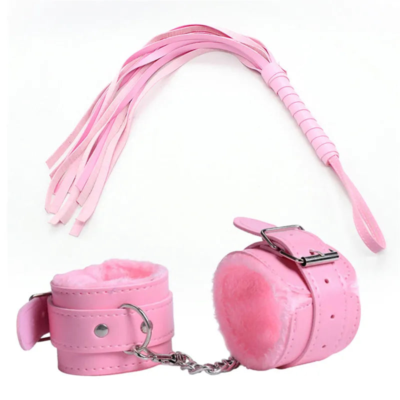 Adult Game Adjustable Bdsm Restraint Strap Handcuffs Wrist & Ankle Cuff Gag Sex Restraint Neck Flirt Sex Toys For Women Sex Shop
