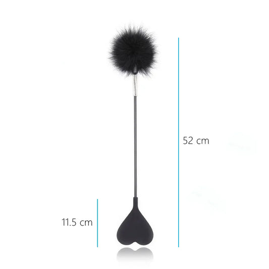 Flirt Tickle Erotic Feather with Fetish Punish Leather Spank Whip for Men Women Sex Blindfolded Stimulation Teasing Stick Toys