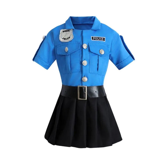 Police Role Play Dress Dressup Clothes Police Officer Uniform Playsuits Halloween Performance Costumes