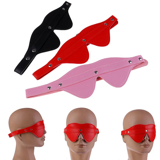 Leather Blindfold Adult Games Flirt Sexy Eye Mask Sleeping Masquerade