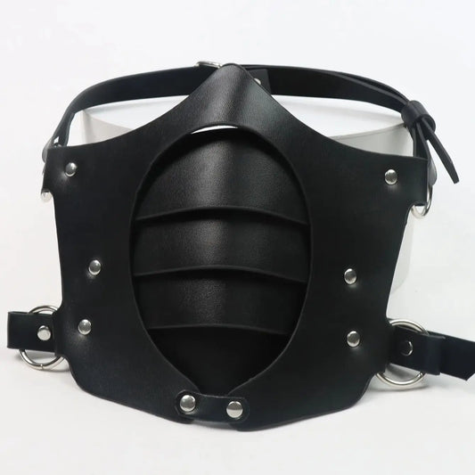 Gothic Punk Leather BDSM Mask Fetish Slave Motorcycle Haze Face Mask Adult Games Cosplay Party Half Mask Sex Toys