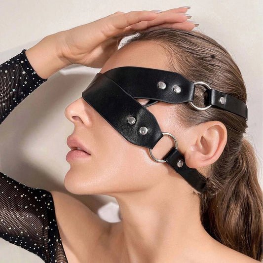 Blindfold Mask, Leather Costume Mask, Cosplay Mask for , Blackout mask, Sensual Blind Mask, Cosplay Blindfold Masquerade Mask
