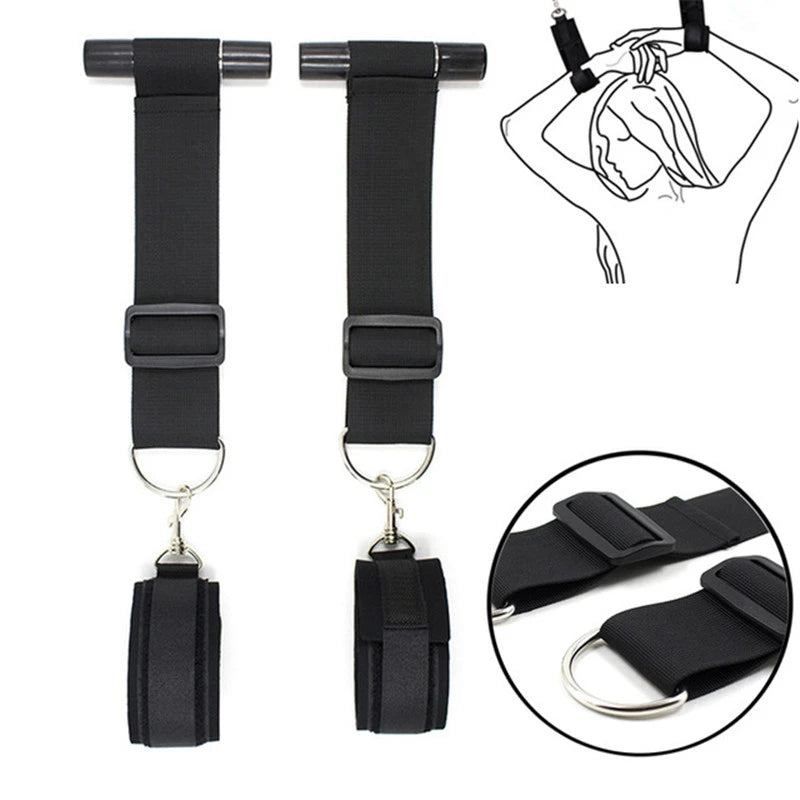 Adult Game Adjustable Bdsm Restraint Strap Handcuffs Wrist & Ankle Cuff Gag Sex Restraint Neck Flirt Sex Toys For Women Sex Shop