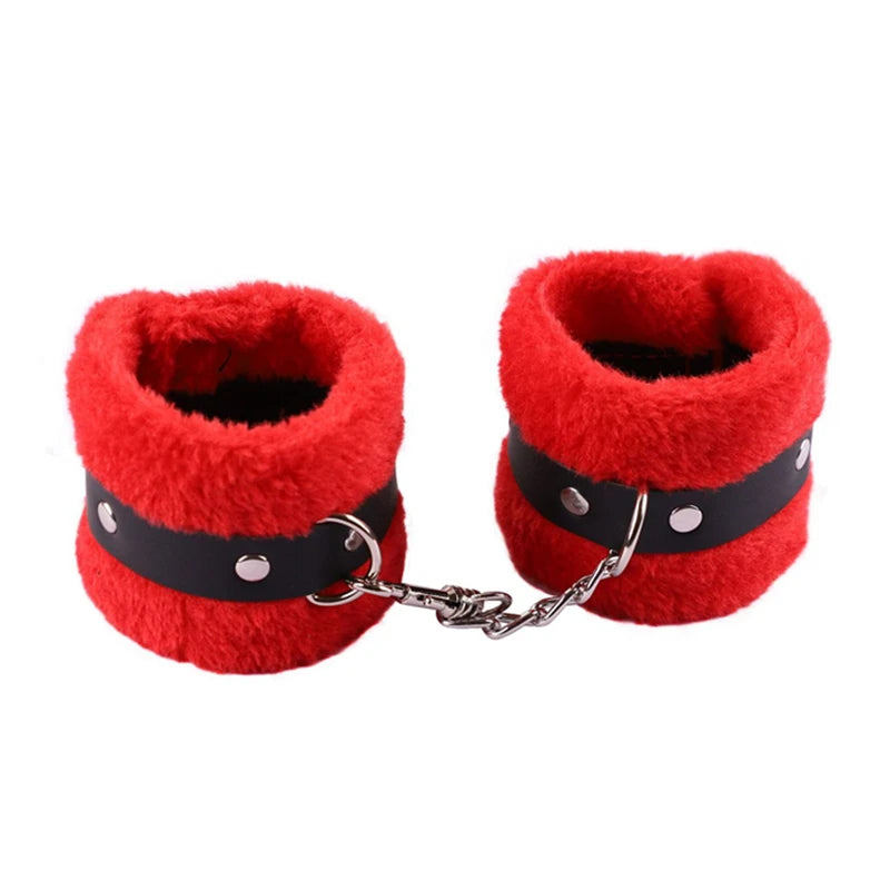 Sexy Blindfold PU Leather Plush Handcuff Bondage Gear Sex Toys Bdsm Kit Sex Shop Adult Games Exotic Accessories Toys for Adults