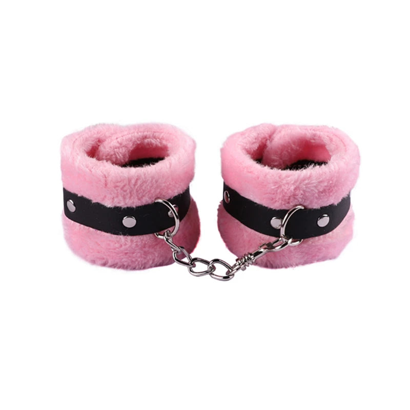 Sexy Blindfold PU Leather Plush Handcuff Bondage Gear Sex Toys Bdsm Kit Sex Shop Adult Games Exotic Accessories Toys for Adults