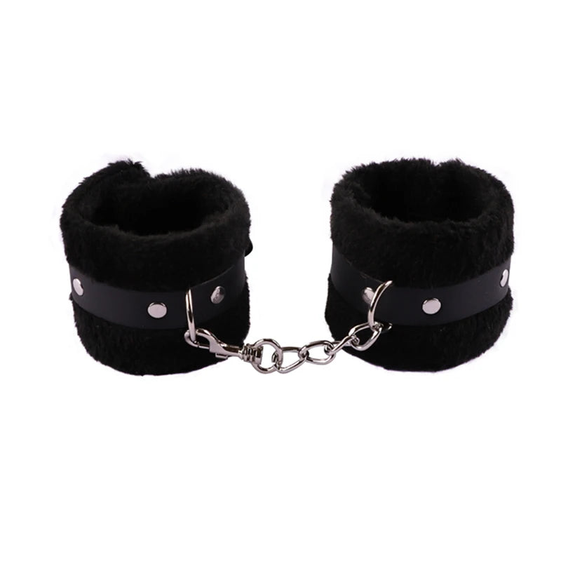 Sexy Blindfold PU Leather Plush Handcuff Bondage Gear Sex Toys Bdsm Kit Sex Shop Adult Games Exotic Accessories Toys for Adults
