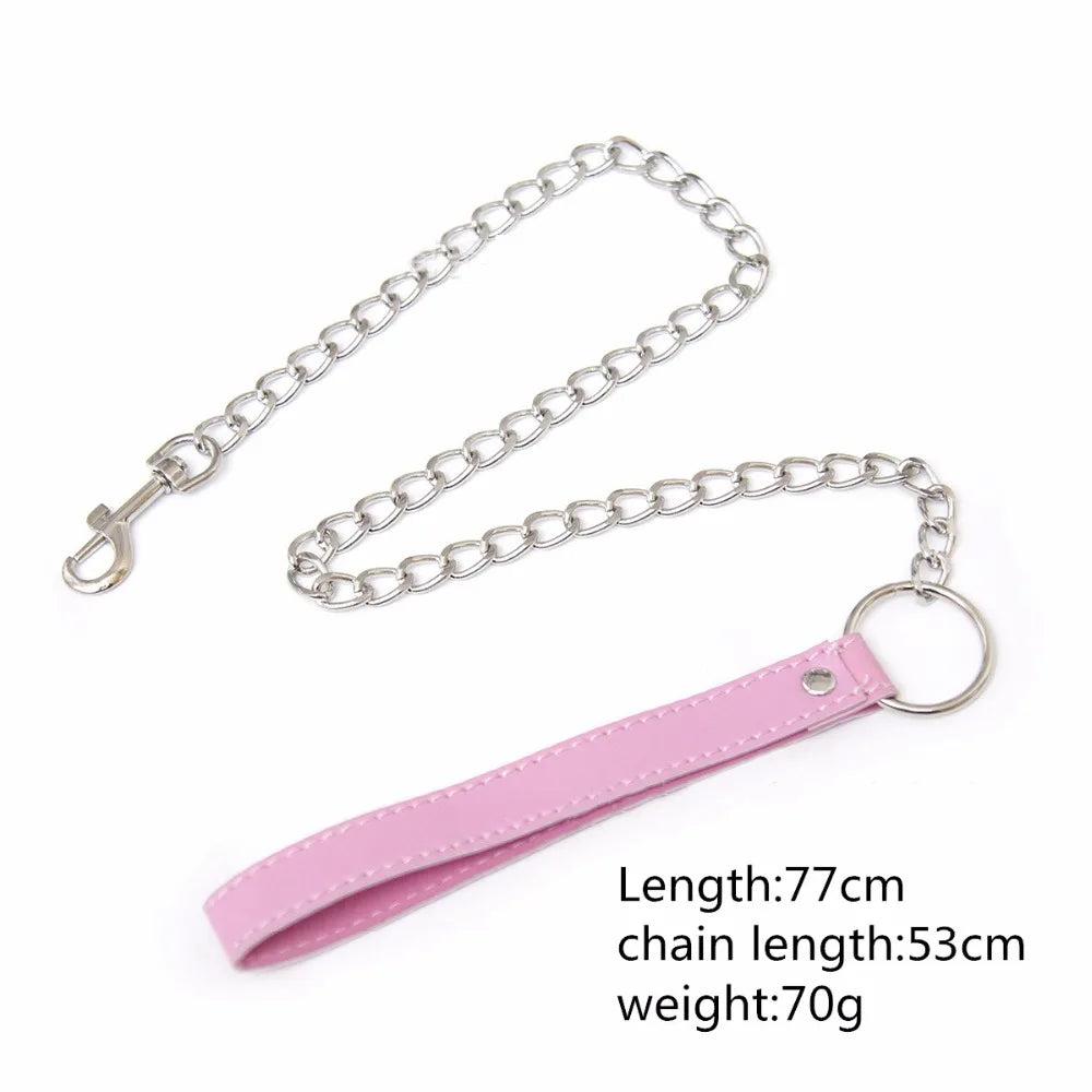 Bdsm Fetish Bondage Slave Sex Collar Leash Steel Chain Adult Game Dog chain punish Neck Collars Sadism Sex Toys Slave Erotic Toy