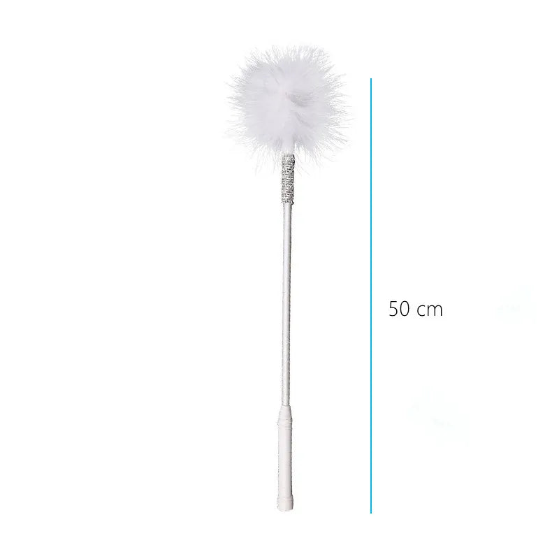 Flirt Tickle Erotic Feather with Fetish Punish Leather Spank Whip for Men Women Sex Blindfolded Stimulation Teasing Stick Toys