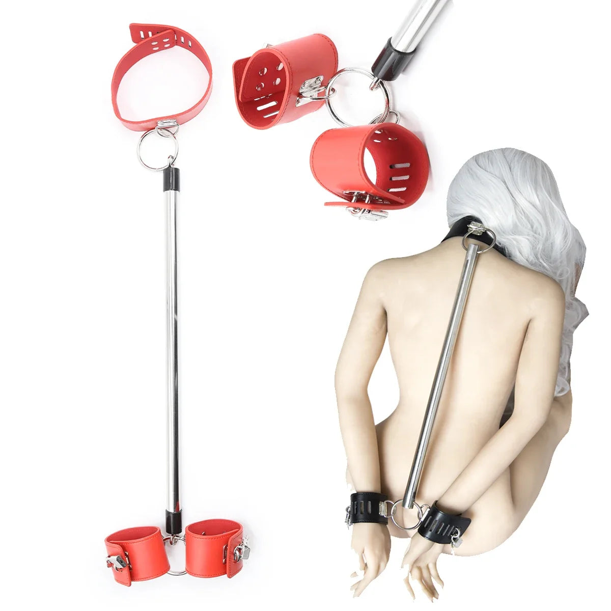 SM Bar Spreader Sex Toy BDSM Handcuff Restraint Leg Cuffs Neck Collar Leash Open Thigh Sextoy Kits Adult Couple Erotic Game Tool