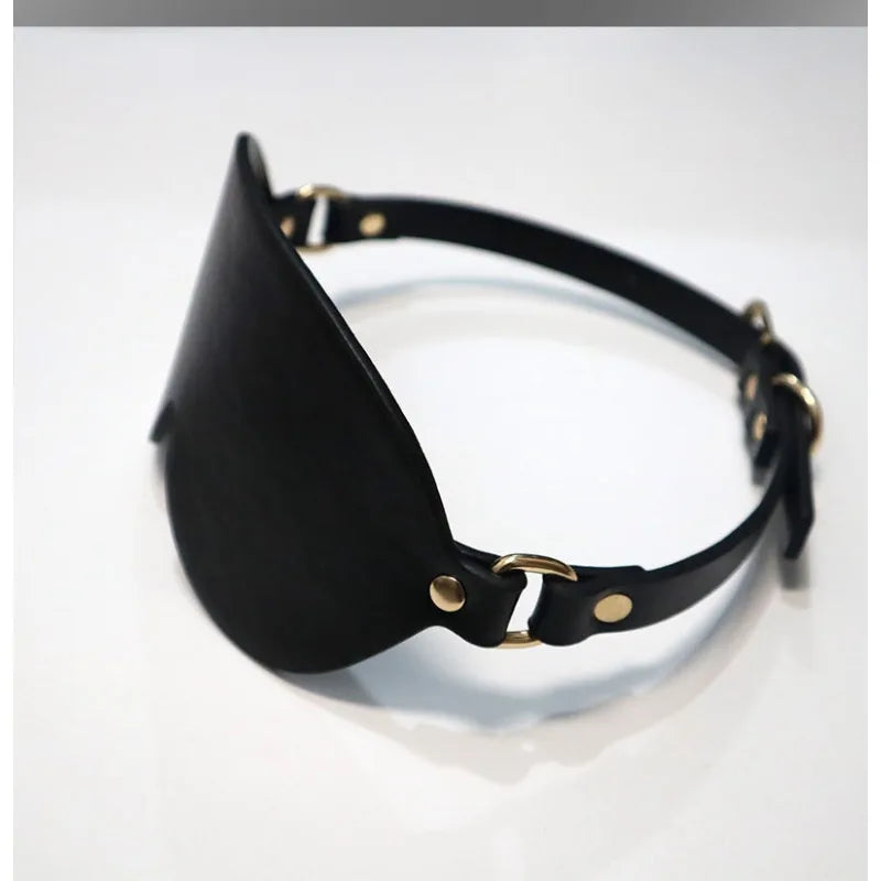 SM Blindfold 100% Light Blocking PU Leather Mask for Couples BDSM Play Sensory Deprivation Hood Fetish Bondage Role Play