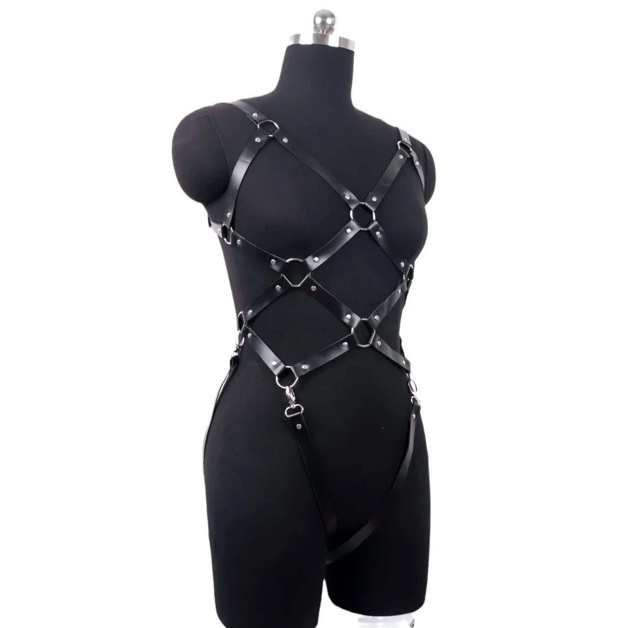 Premium Leather Bondage Gear BDSM Restraint Suit Adjustable Full-Body Harness for Adults Sensual Role Play Lingerie Fetish Wear
