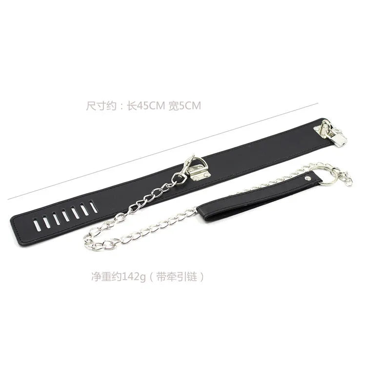 Lock Collar And Steel Leash Pink Bdsm Fetish Dog Bondage play Set Couples Adult Game Collars Sex Toys Master Slave Erotic Neck
