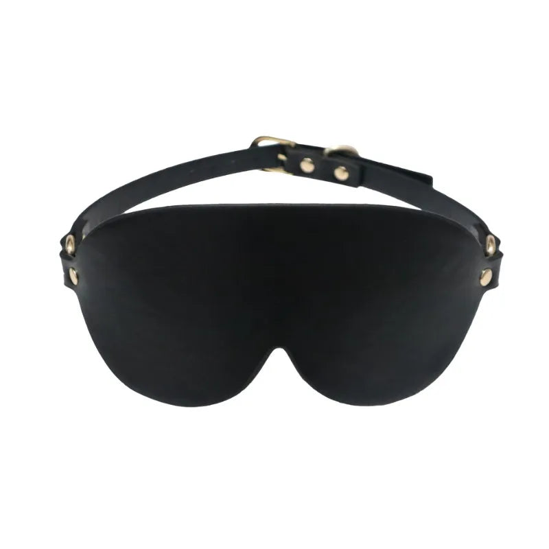 SM Blindfold 100% Light Blocking PU Leather Mask for Couples BDSM Play Sensory Deprivation Hood Fetish Bondage Role Play
