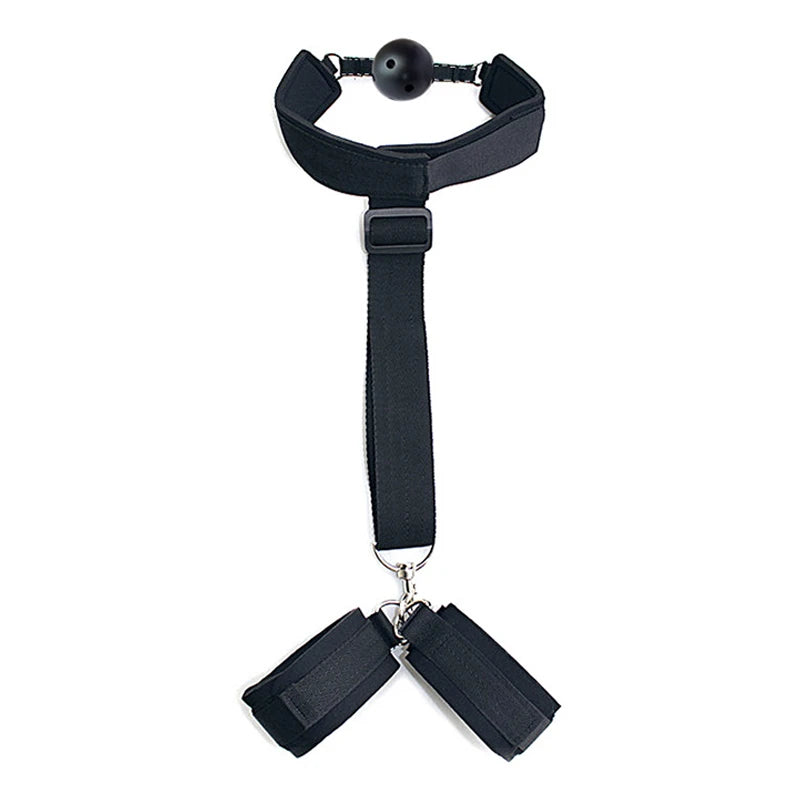 Adult Game Adjustable Bdsm Restraint Strap Handcuffs Wrist & Ankle Cuff Gag Sex Restraint Neck Flirt Sex Toys For Women Sex Shop