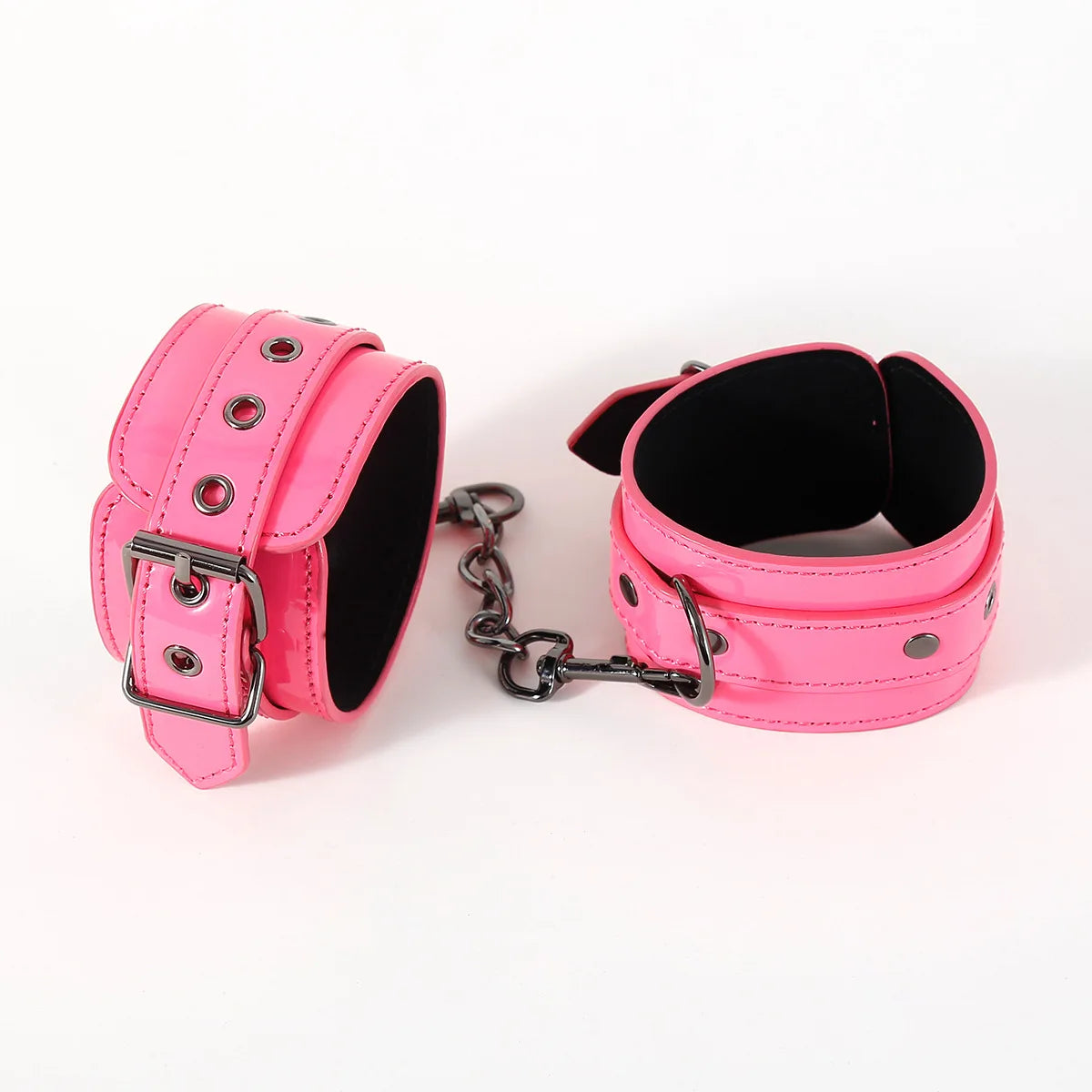 High quality Handcuffs Sexy Metal Adjustable PU Leather Restraints Erotic Wives Cuff Sex Toys for Couples Adult Games Supplies