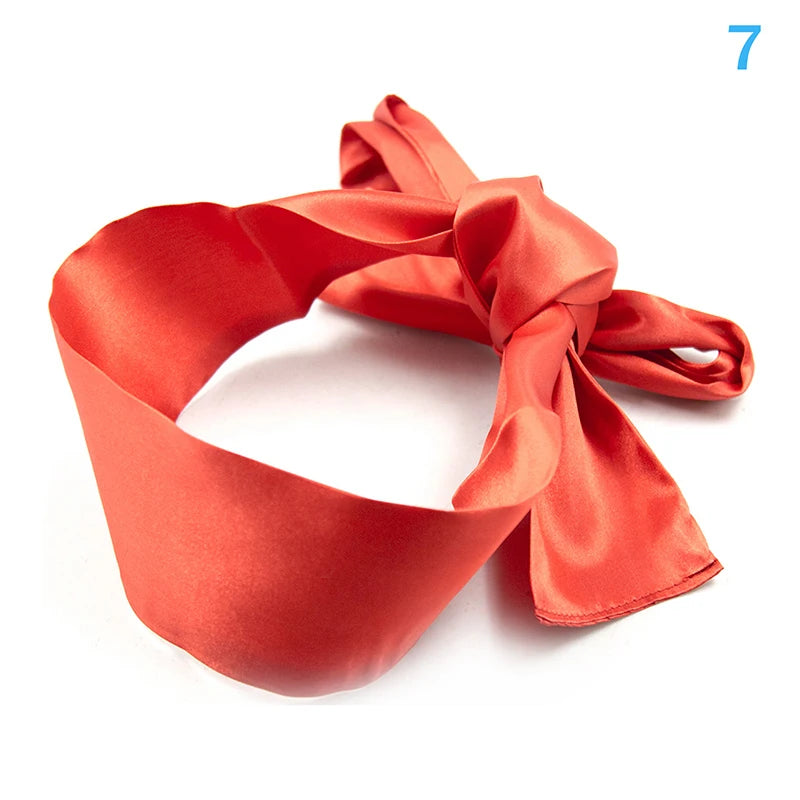 1Pc Satin Sensory Blindfold ,Deep Red Double-Layer Padded Design Bondage Eye Mask for Adult Couples Play & Sensory Exploration