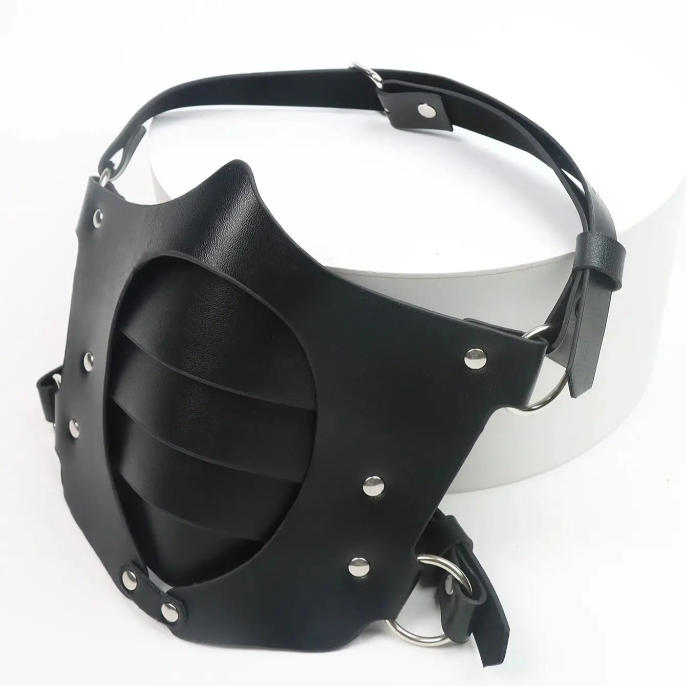 Gothic Punk Leather BDSM Mask Fetish Slave Motorcycle Haze Face Mask Adult Games Cosplay Party Half Mask Sex Toys