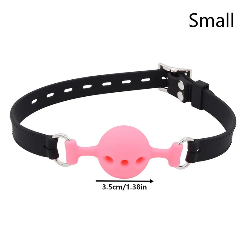 Mouth Gags Bondage Restraints Silicone Mouth Gag Breathable Ball Gag Adjustable Belt Mouth Sex Toy Flirting Props For Adult Game
