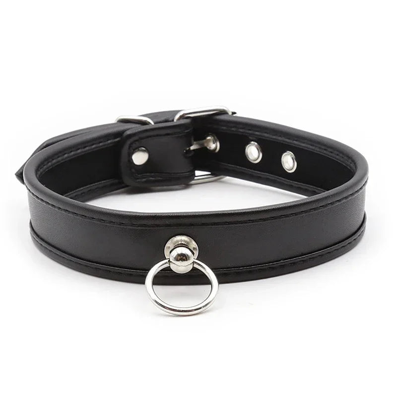 BDSM Bondage Dog Collar Neck PU Leather Slave Fetish Leash Chain Harness SM Games Sex Collar Adults Sex Products For Women Men