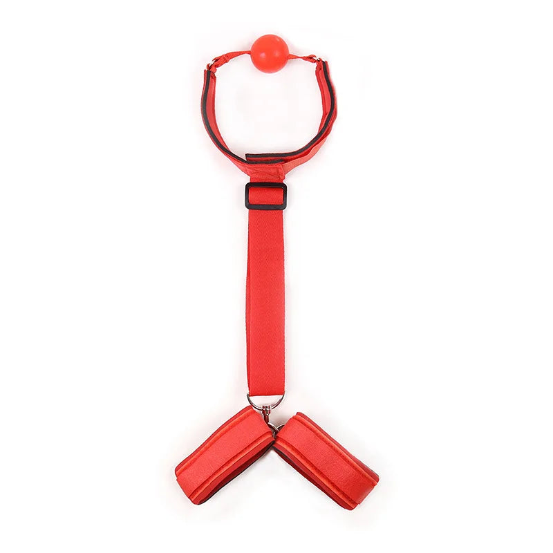 Adult Game Adjustable Bdsm Restraint Strap Handcuffs Wrist & Ankle Cuff Gag Sex Restraint Neck Flirt Sex Toys For Women Sex Shop