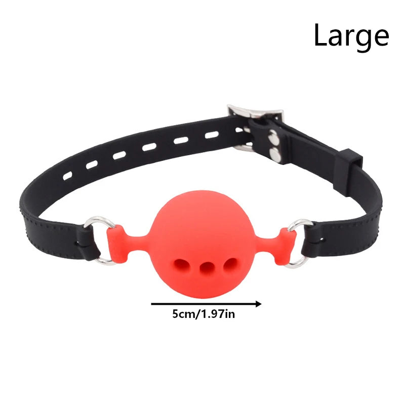 Mouth Gags Bondage Restraints Silicone Mouth Gag Breathable Ball Gag Adjustable Belt Mouth Sex Toy Flirting Props For Adult Game