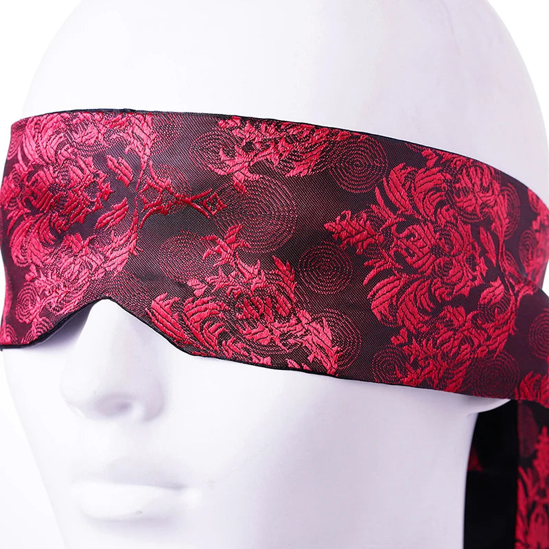 1Pc Satin Sensory Blindfold ,Deep Red Double-Layer Padded Design Bondage Eye Mask for Adult Couples Play & Sensory Exploration