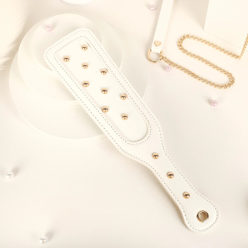 6 PCS BDSM Bondage Set White Maid Role Play Restraints Kit SM Fetish Toys Handcuff Slave Collar Blindfold for Couples Sex Games