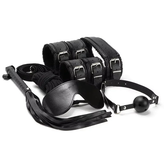 BDSM Kit Tool Set Soft PU Erotic Games Paras Pareja Adult Toy, Slave Restraints, Handcuffs, Sex Whips, Sex Toys Combination Suit
