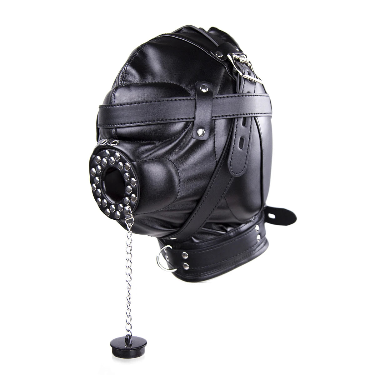 Thierry Sensory Deprivation Hood with Open Mouth Gag, Bondage Sex Toys for Couples Slave SM Adult Games
