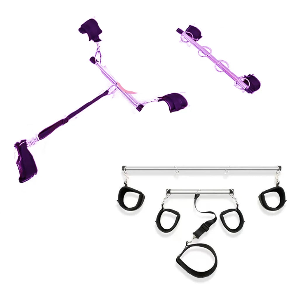 SM Bar Spreader Sex Toy BDSM Handcuff Restraint Leg Cuffs Neck Collar Leash Open Thigh Sextoy Kits Adult Couple Erotic Game Tool