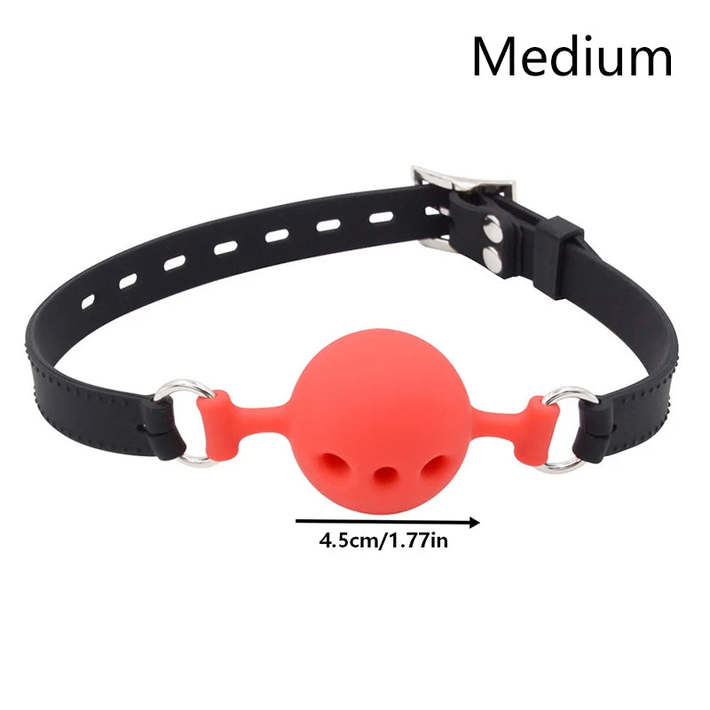 Mouth Gags Bondage Restraints Silicone Mouth Gag Breathable Ball Gag Adjustable Belt Mouth Sex Toy Flirting Props For Adult Game
