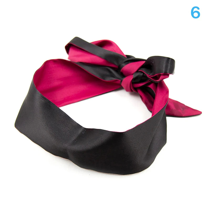 1Pc Satin Sensory Blindfold ,Deep Red Double-Layer Padded Design Bondage Eye Mask for Adult Couples Play & Sensory Exploration