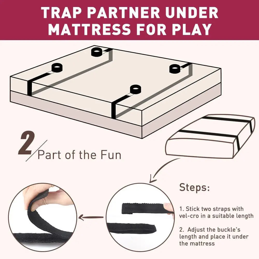 BDSM Bed Restraint Handcuff Ankle Cuffs Bondage Gear Couple Bedroom SM Slave Play Erotic Games Sex Toy Sets Adjustable Straps