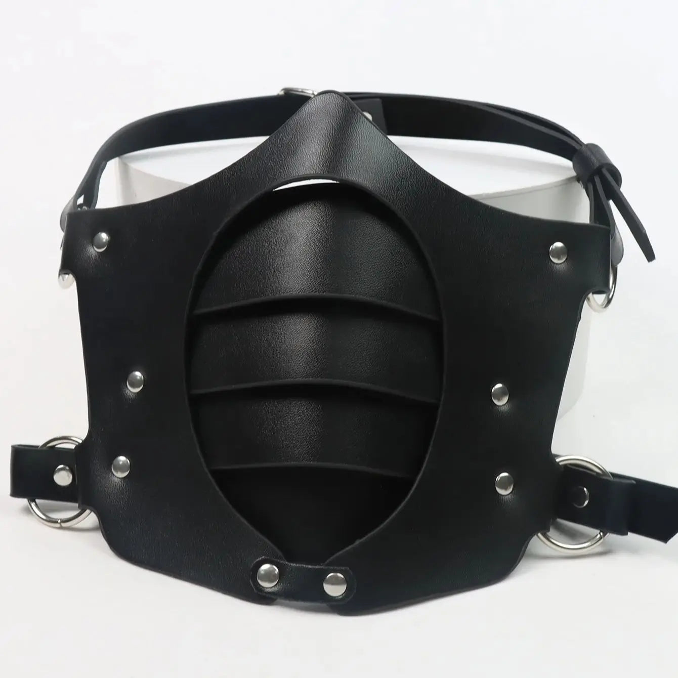 Gothic Punk Leather BDSM Mask Fetish Slave Motorcycle Haze Face Mask Adult Games Cosplay Party Half Mask Sex Toys