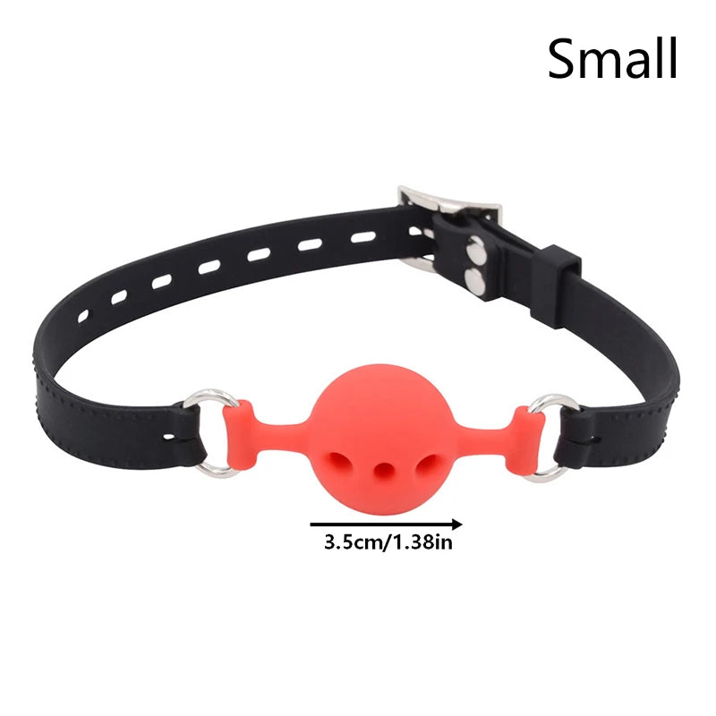 Mouth Gags Bondage Restraints Silicone Mouth Gag Breathable Ball Gag Adjustable Belt Mouth Sex Toy Flirting Props For Adult Game