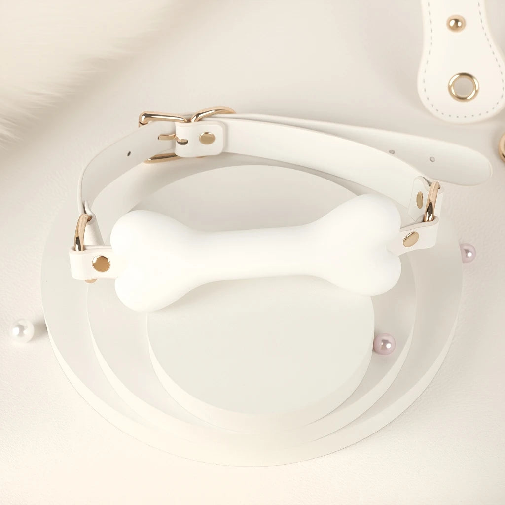 6 PCS BDSM Bondage Set White Maid Role Play Restraints Kit SM Fetish Toys Handcuff Slave Collar Blindfold for Couples Sex Games