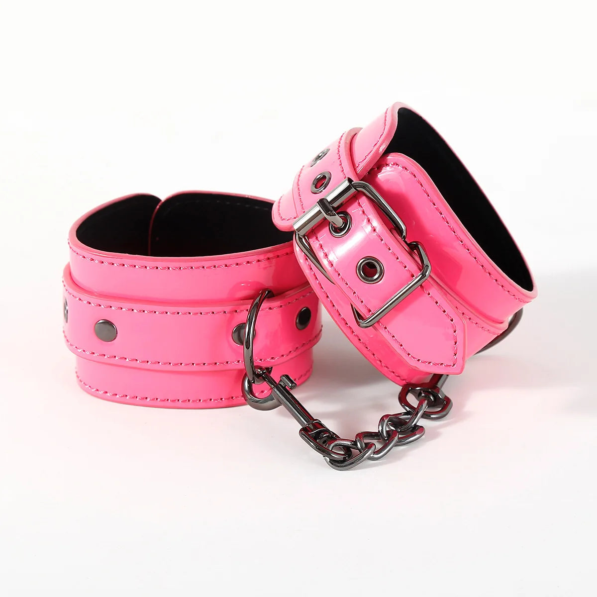 High quality Handcuffs Sexy Metal Adjustable PU Leather Restraints Erotic Wives Cuff Sex Toys for Couples Adult Games Supplies