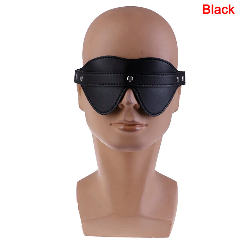 Leather Blindfold Adult Games Flirt Sexy Eye Mask Sleeping Masquerade