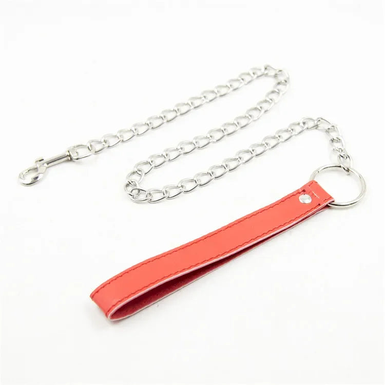 BDSM Bondage Dog Collar Neck PU Leather Slave Fetish Leash Chain Harness SM Games Sex Collar Adults Sex Products For Women Men