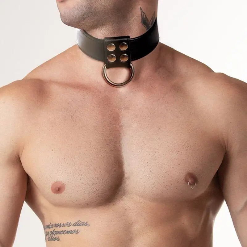 Leather Collar Bdsm Men Neck Collar Lingerie sexy Harajuku Necklace Belt Bondage Harness Belt Gay Sexual Body Cage Necklace