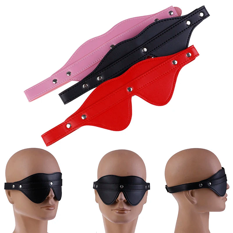 Leather Blindfold Adult Games Flirt Sexy Eye Mask Sleeping Masquerade