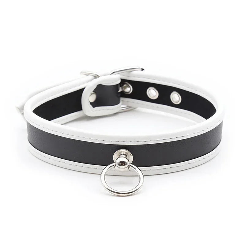 BDSM Bondage Dog Collar Neck PU Leather Slave Fetish Leash Chain Harness SM Games Sex Collar Adults Sex Products For Women Men