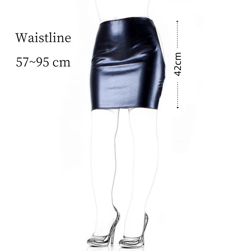 BDSM Role Play Faux Leather Lingerie with Sexy Adjustable Open Crotch Hip Hugging Waist Skirt for Women Adult Game Sex Toys