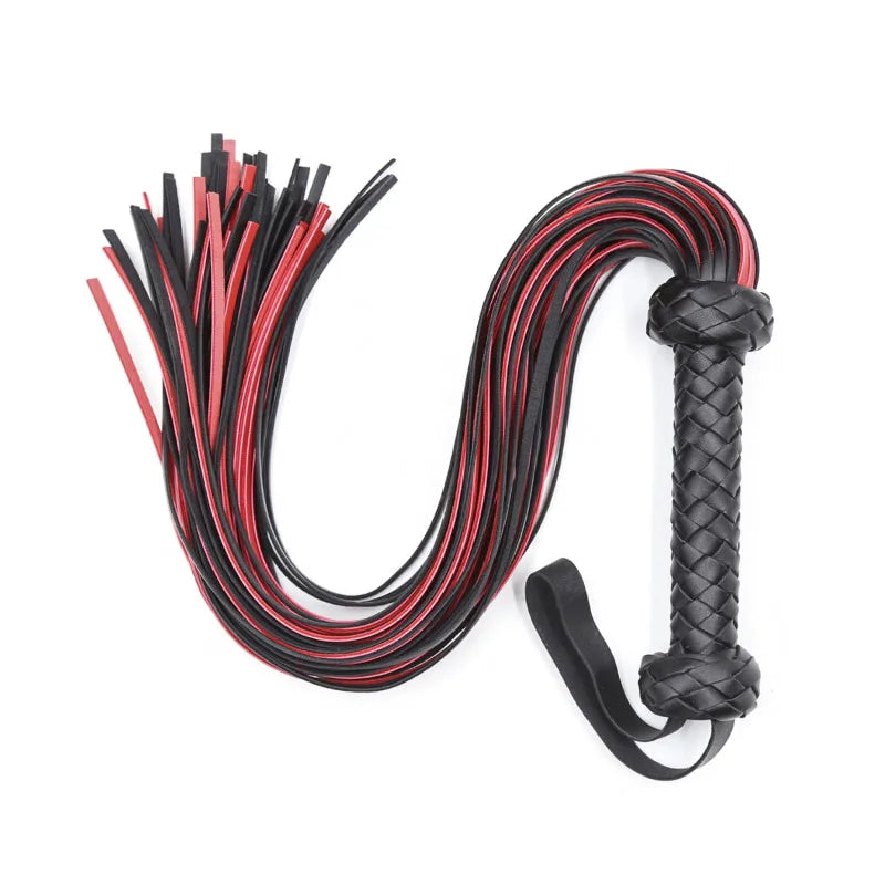 PU Leather Flogger Frisky Imprint Spanking Paddle Beat Submissive Sex Play Horse Crop Training Whip For Equestrian Riding Bat