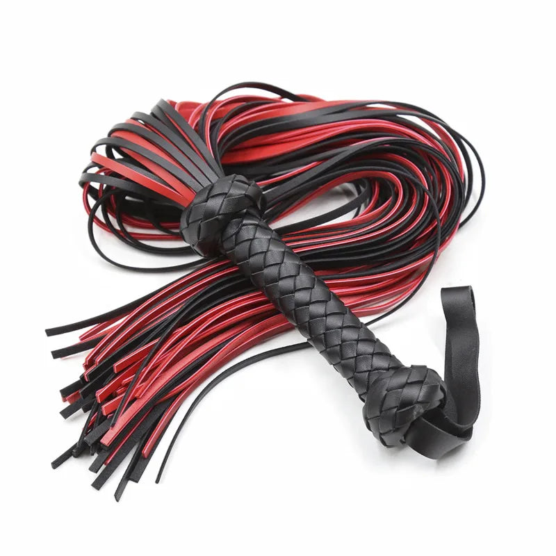 PU Leather Flogger Frisky Imprint Spanking Paddle Beat Submissive Sex Play Horse Crop Training Whip For Equestrian Riding Bat