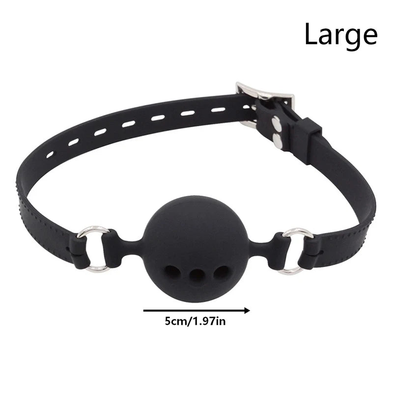 Mouth Gags Bondage Restraints Silicone Mouth Gag Breathable Ball Gag Adjustable Belt Mouth Sex Toy Flirting Props For Adult Game