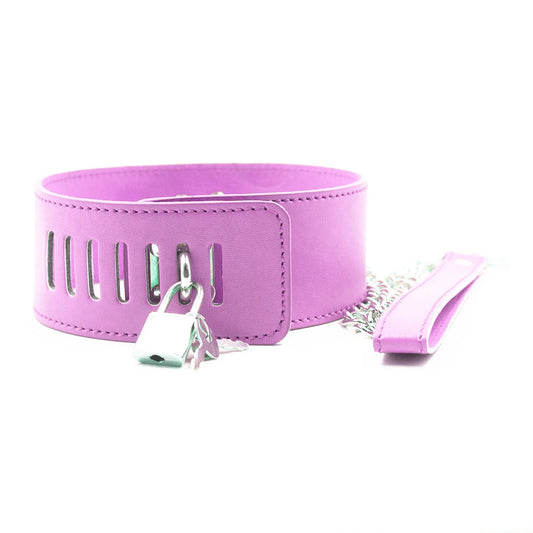 Lock Collar And Steel Leash Pink Bdsm Fetish Dog Bondage play Set Couples Adult Game Collars Sex Toys Master Slave Erotic Neck