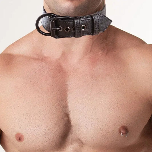 Leather Collar Bdsm Men Neck Collar Lingerie sexy Harajuku Necklace Belt Bondage Harness Belt Gay Sexual Body Cage Necklace