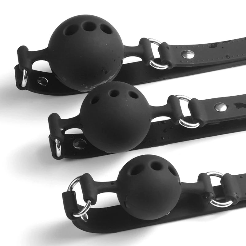 Mouth Gags Bondage Restraints Silicone Mouth Gag Breathable Ball Gag Adjustable Belt Mouth Sex Toy Flirting Props For Adult Game