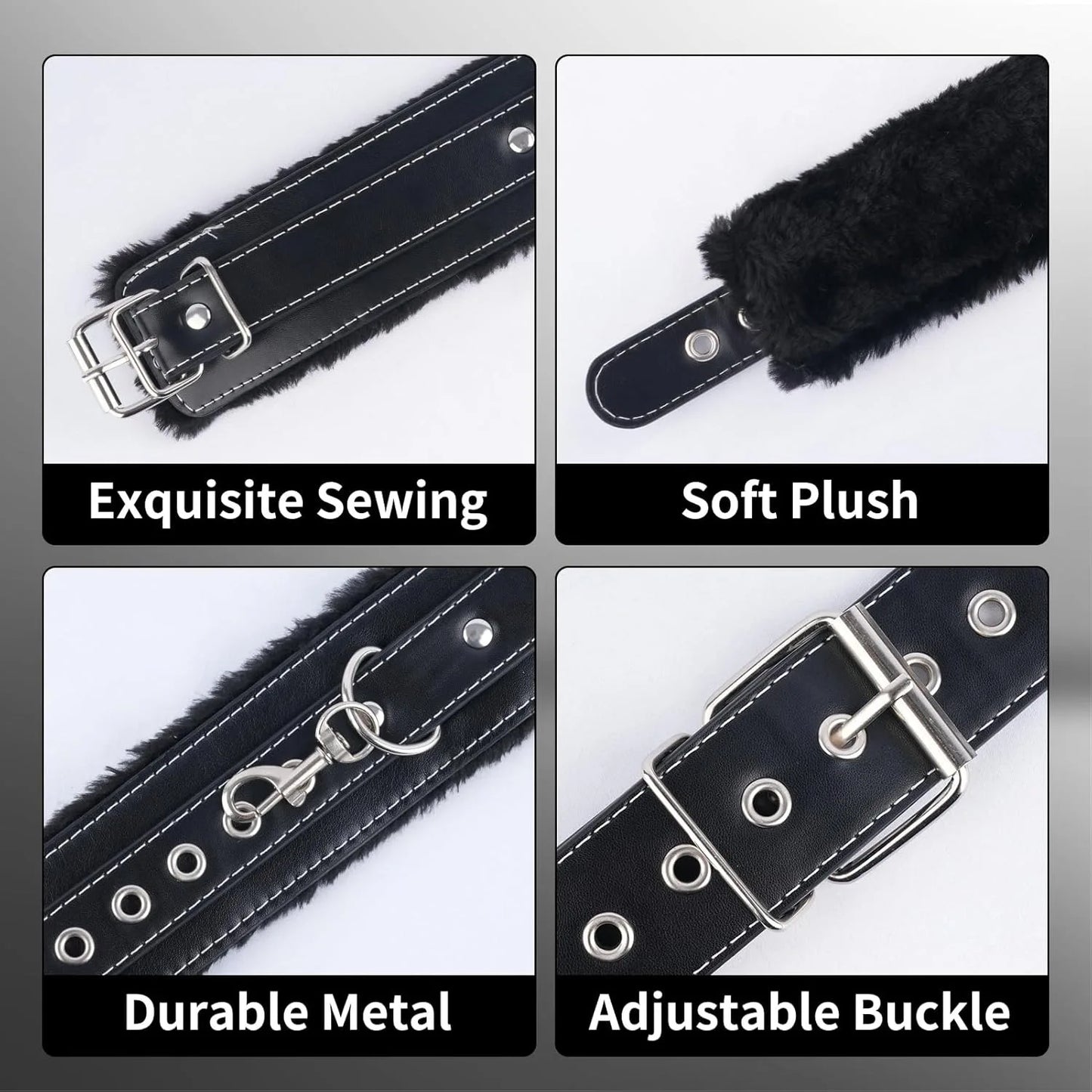 BDSM Sex Bondage Restraints Adjustable Handcuff Collar Nipple Clamps Sex Toys for Couple Game Cosplay Self Bondage Sex Products
